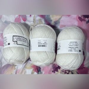 3 skein lot of Lambs’ Pride Superwash Yarn - White Frost, Worsted Weight